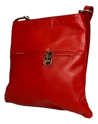 SAC A MAIN BANDOULIERE CUIR VACHETTE CALVI ROUGE